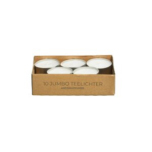 Jumbo-Teelichte 10St/Box,weiss