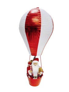 Tarrington House Pop-Up Ballon, ausziehbar mit  Weihnachtsmann, Polyester / Metall / Stoff / Kunststoff, 150 cm, rot-weiß