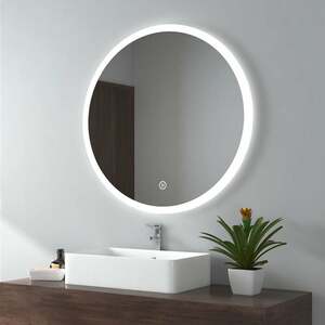 Badspiegel Rund Badspiegel mit Beleuchtung ф80cm Badezimmerspiegel mit Touch und 3 Lichtfarbe (Type A) - ф80cm | Touch + 3 Lichtfarbe - Emke