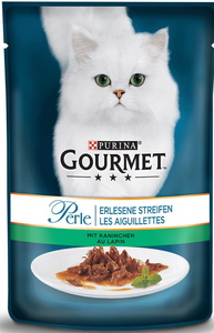 Purina Gourmet Perle Erlesene Streifen in Sauce mit Kaninchen Katzennassnahrung 85G