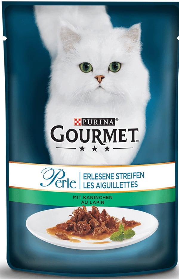 Bild 1 von Purina Gourmet Perle Erlesene Streifen in Sauce mit Kaninchen Katzennassnahrung 85G