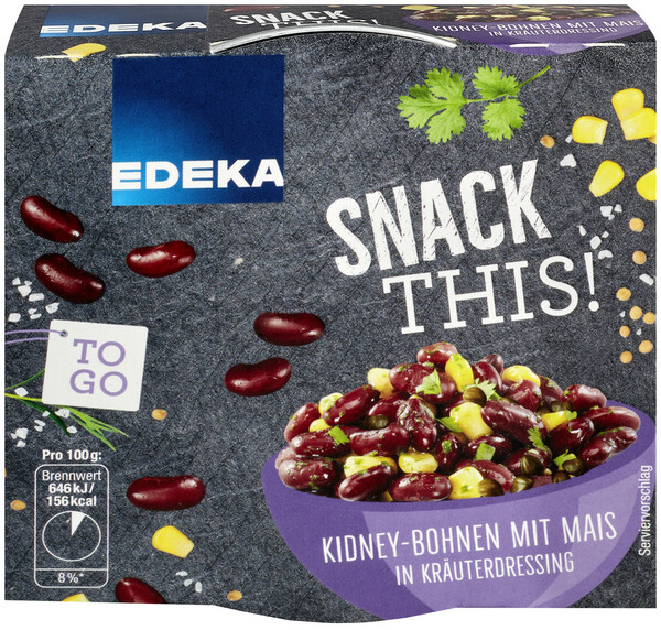 Bild 1 von EDEKA Snack This! Kidneybohnen mit Mais in Kräuterdressing 160G
