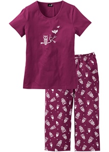 Capri Pyjama mit kurzen Ärmeln
