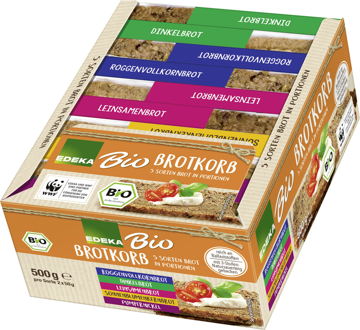 Bild 1 von Bio EDEKA Brotkorb 5 Sorten Brot in Portionen 500g 10x 50 g