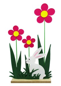 TrendLine Aufsteller Filz-Blumen mit Hase 34 x 7 x 60 cm