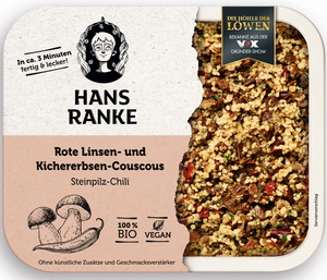Hans Ranke Bio Rote Linsen- und Kichererbsen-Coucous Steinpilz-Chili 100G