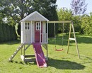 Bild 1 von Wendi Toys Kinderspielhaus Alpaka Spielturm inkl. Veranda, Schaukel & Rutsche, 242 x 350 x 290 cm, natur rot