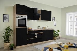 Küchenblock in Schwarz Hoch- glanz,inkl. E-Geräte 'Premium'
