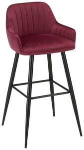 Barhocker aus Samt in Magenta