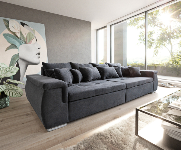Bild 1 von Sofa Navin 275x116 cm Graphite Couch mit Kissen