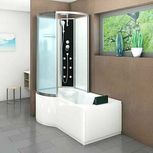 Wanne Duschtempel Badewanne Dusche Duschkabine K50-R00-EC 170x98cm MIT 2K Scheiben Versiegelung