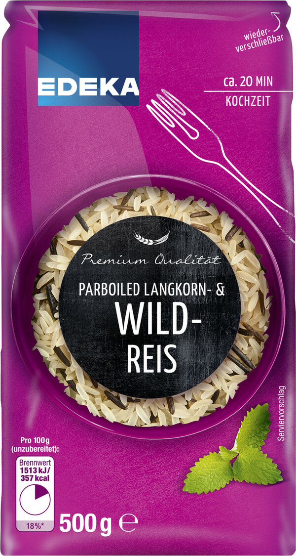 Bild 1 von EDEKA Parboiled Langkorn- & Wild-Reis 500 g