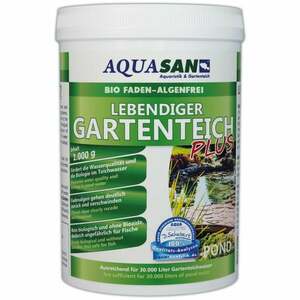 AQUASAN BIO-ALGOLESS Lebendiger Gartenteich PLUS (Fördert die Wasserqualität, reduziert Schadstoffe und Fadenalgen, Schwimmteiche, Teiche,