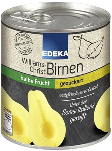 EDEKA Williams Christ Birnen gezuckert halbe Frucht 820 g