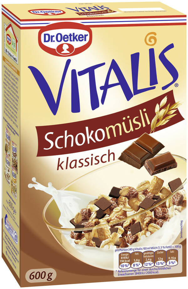 Bild 1 von Dr.Oetker Vitalis Schoko Müsli klassisch 600 g