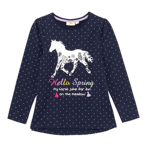 Mädchen-Shirt mit Pferde-Frontaufdruck