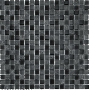 Glas-/Natursteinmosaik Rustica MINI
, 
schwarz-grau, 29,8 x 29,8 x 0,8 cm