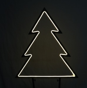 Tarrington House Gartenstecker Baum, Metall/ PVC, 75 x 1 x 110 cm, 240 LED, Neonlicht, 6 W, warmweiß