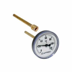 Bimetall Thermometer mit Tauchhülse 1/2“ AG Ø 80mm Länge 150mm 63717 - Afriso