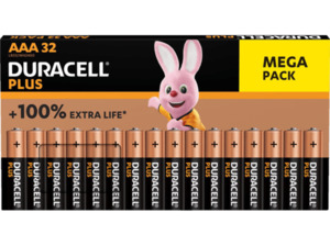 DURACELL Plus AAA, 32er Pack, AAA Batterie, Alkaline, 1.5 Volt