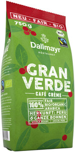 Dallmayr Bio Kaffee Gran Verde Café Crème Fairtrade ganze Bohnen 750G