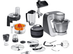 BOSCH MUM59S81DE Homeprofessional Küchenmaschine Schwarz/Silber (Rührschüsselkapazität: 3,9 Liter, 1000 Watt)