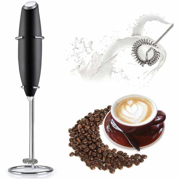 Bild 1 von Hand-Milchaufschäumer – Akku-Mixer für Milchkaffee, Kaffee-Milchaufschäumer elektrisch für Kaffee, Cappuccino, heiße Schokolade, Matcha-Schneebesen –