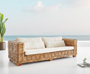 Bild 1 von Lounge-Sofa Nizza Rattan natur mit weißen Kissen 3-Sitzer