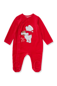 C&A Winnie Puuh-Baby-Weihnachts-Schlafanzug-Bio-Baumwolle, Rot, Größe: 62