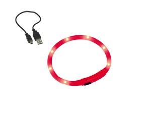 Nobby LED Leuchthalsband Visible Hals: 40 cm, Breite: 10 mm, rot