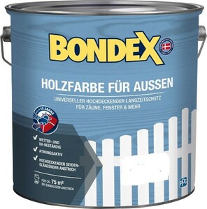 Bondex Holzfarbe für Aussen 7,5 l weiß