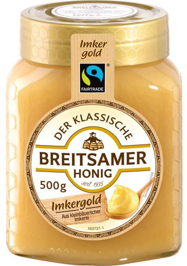 Bild 1 von Breitsamer Fairtrade Imkergold Honig cremig 500 g