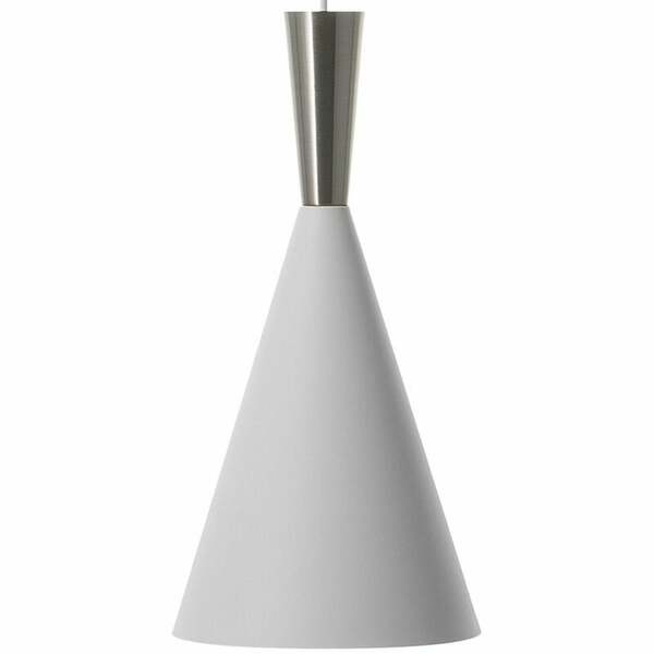 Bild 1 von Hängeleuchte Weiß und Silber Metall mit Schirm in Kegelform Skandinavischer Stil für Kücheninsel Wohn- und Esszimmer