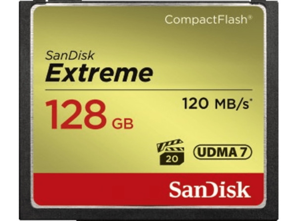 Bild 1 von SANDISK Extreme, Compact Flash Speicherkarte, 128 GB, 120 MB/s