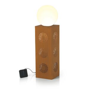 Hoberg LED-Dekosäule Rost-Optik Mandala 84cm 3,7V braun mit Leuchtkugel