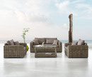 Bild 1 von Loungemöbel-Set Nizza aus grauem Rattan mit braunen Kissen Sitzgruppe