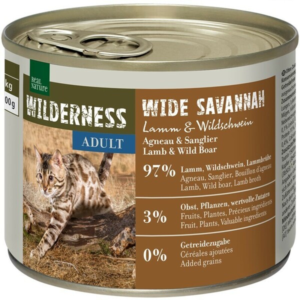 Bild 1 von REAL NATURE WILDERNESS Adult 6x200g Wide Savannah Lamm  & Wildschwein