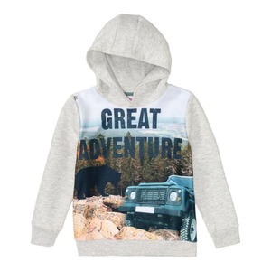 Jungen-Sweatshirt mit Abenteuer-Frontaufdruck