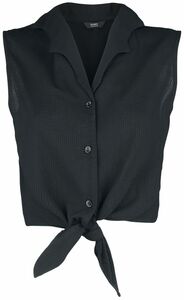 Banned Retro Winged Collar Tie Blouse Bluse schwarz