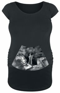 Umstandsmode Ultraschall Metal Hand Baby T-Shirt schwarz