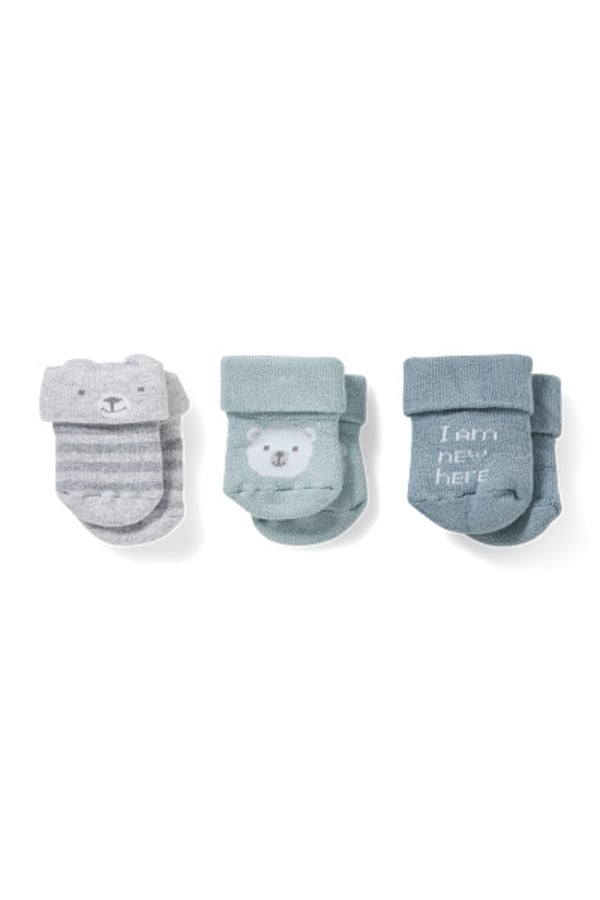 Bild 1 von C&A Multipack 3er-Bär-Baby-Socken mit Motiv, Blau, Größe: 10-11