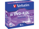Bild 1 von VERBATIM 43541 DVD+R Double Layer 8.5GB 8X 5PK Jewel Case Matt Silver Rohling
