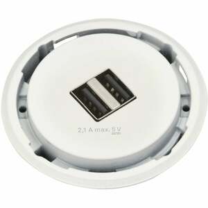 EVOline One 2fach USB Charger A+A weiß DM 59 mm