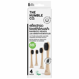 The Humble Co. Aufsätze Elektrische Zahnbürste Sensitive (Bambus), 4er Pack