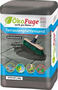 ÖKO Fuge Terrassenplattensand 15 kg, anthrazit, Fugenbreite 1-8 mm