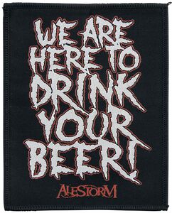 Alestorm We Are Here To Drink Your Beer! Patch schwarz weiß rot