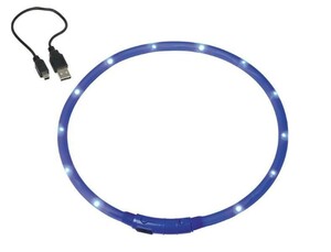 Nobby LED Leuchthalsband Visible Hals: 70 cm, Breite: 10 mm, blau