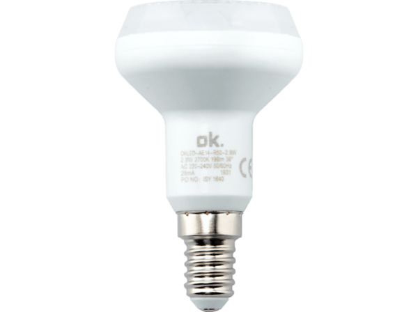 Bild 1 von OK. OKLED-AE14-R50-2.9W LED-Lampe E14 Warmweiß 2,9 Watt 196 Lumen