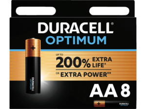 DURACELL 137684 AA Batterie, Alkaline, 1.5 Volt 8 Stück