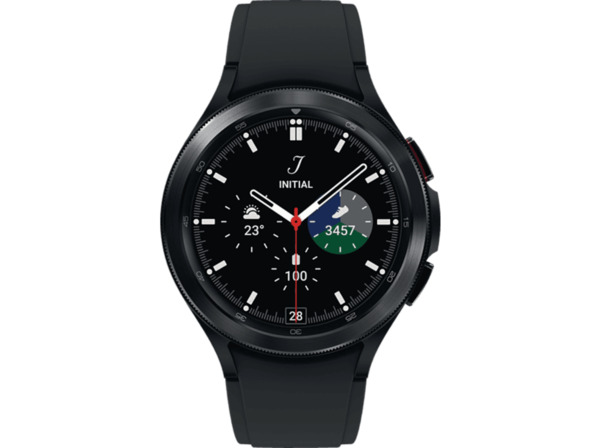 Bild 1 von SAMSUNG Galaxy Watch4, Classic, BT, 46 mm Smartwatch Edelstahl Fluorkautschuk, M/L, Black